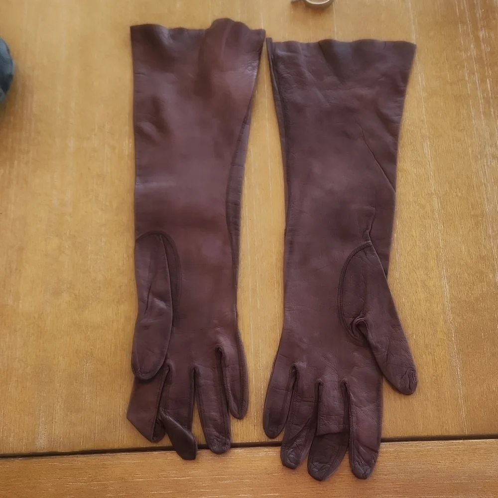 VINTAGE REAL KID LEATHER GLOVES.  MADE FOR A & S - Picture 7 of 12